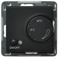 Regulatory i termostaty - Ospel Regulator temperatury z czujnikiem napowietrznym czarny RTP-1RN/m/33 SONAT - miniaturka - grafika 1