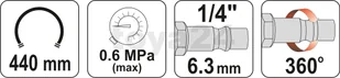 YATO PISTOLET DO POMPOWANIA KÓŁ MAX 10 BAR. OBROTOWE PRZYŁĄCZE PNEUMATYCZNE / YT-23701 / YT-23701 - Akcesoria pneumatyczne - miniaturka - grafika 4