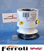 Kominy i akcesoria - Spiroflex Adapter Biały F6/8KP Ferroli 60/100 na 80/125 złączka do kotła SX-TD-A - miniaturka - grafika 1