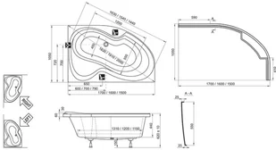 Ravak Rosa II 170x105 C421000000 - Wanny - miniaturka - grafika 2