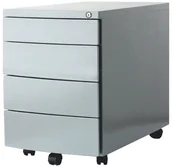 Inne meble biurowe - Unique Kontener RP-04S Srebrny 4 szuflady - miniaturka - grafika 1