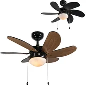 Wentylatory sufitowe - QAZQA Wentylator sufitowy czarny - Fresh 3 - miniaturka - grafika 1