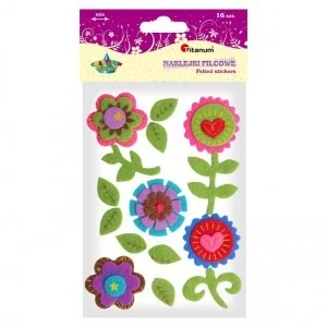 Titanum Naklejki filcowe Kwiatki 16 szt. - Przybory szkolne - miniaturka - grafika 2