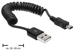 Delock Kabel Mini USB 20cm-60cm spiralny - Złącza, przejściówki, adaptery - miniaturka - grafika 2