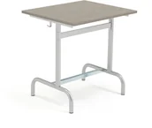 Meble do szkół i przedszkoli - AJ Biurko szkolne 180 srebrne szare linoleum 343276 - miniaturka - grafika 1