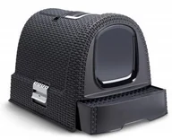 Kuwety dla kotów - Curver Toaleta Z Filtrem Dla Kota Grafitowo-Biała 7510 - miniaturka - grafika 1