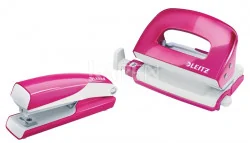 Leitz Zszywacz + dziurkacz Mini WOW metalowy, różowy metalik 55612023 - Przybory szkolne Leitz Zszywacz + dziurkacz Mini WOW metalowy, różowy metalik 55612023 - Przybory szkolne - miniaturka - grafika 3