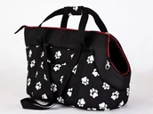 Transportery dla kotów - Hobbydog Torba - Czarna w łapki - Rozmiar 1 - miniaturka - grafika 1