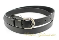 Paski - Pas-Max Damski Skórzany (PL) Skóra Licowa EXTRA Gładki 25 mm czarny - miniaturka - grafika 1