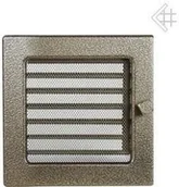 Akcesoria kominkowe - Kratki.pl Kratka kominkowa malowana czarno-złota 17x17 z żaluzją 6674-898A9_2013 - miniaturka - grafika 1