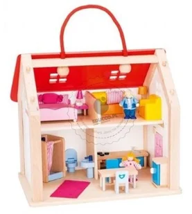 Goki Goki - Przenośny domek dla lalek z czerwonym dachem 51780 - Termosy - miniaturka - grafika 2