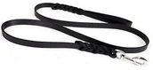Smycze dla psów - Dingo Smycz Skóra natłuszczana z zaplatanymi elementami 180 cm czarna 8385 - miniaturka - grafika 1