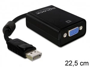 Delock adapter Displayport(M) -> VGA(F) 15pin, 12.5 cm 61848 - Adaptery i przejściówki - miniaturka - grafika 3