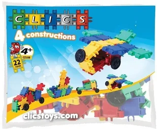 Clics Clicstoys 4 constructions woreczek 22 klocki - Klocki Clics Clicstoys 4 constructions woreczek 22 klocki - Klocki - miniaturka - grafika 1