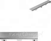 Odpływy liniowe - Tece Ruszt prosty drainline Steel II 1000 mm stal szczotkowana 601083 - miniaturka - grafika 1