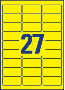 Avery Zweckform Etykiety neonowe Zweckform żółte 63,5 x 29,6mm 25 ark./op. L6004-25 - Etykiety samoprzylepne i bloki etykiet - miniaturka - grafika 3