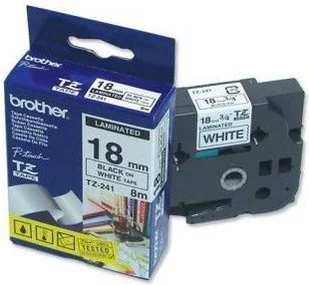 Brother Taśma biała z czarnym nadrukiem TZ241; 18 mm - Taśmy do drukarek barwiące - miniaturka - grafika 3