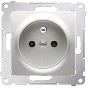 Gniazdka elektryczne - LEDart pojedyncze z uziemieniem srebrne DGZ1Z.01/43 Kontakt Simon54 - miniaturka - grafika 1