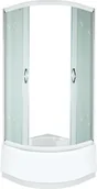 Kabiny prysznicowe - Novoterm Kerra Dalia 80x80 profil chrom szkło mrożone z dekorem + brodzik - miniaturka - grafika 1