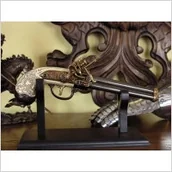 Repliki - broń - Denix TRZYLUFOWY WŁOSKI PISTOLET SKAŁKOWY - miniaturka - grafika 1