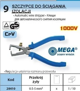 MEGA szczypce DO ŚCIĄGANIA IZOLACJI CrV 28410 - Kombinerki i obcęgi - miniaturka - grafika 2