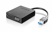 Adaptery i przejściówki - Lenovo adapter uniwersalny USB 3.0-VGA/HDMI (4X90H20061) - miniaturka - grafika 1