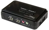 Przełączniki KVM - STARTECH.COM StarTech. com 2 port USB KVM Switch Kit w/Audio i kabli  2-fach USB Desktop przełącznik w zestawie kabel VGA SV211KUSB - miniaturka - grafika 1