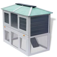 Klatki dla gryzoni - Vidaxl Klatka Dla Królika, Dwupoziomowa, Z Drewna - miniaturka - grafika 1