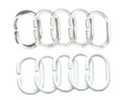 Zasłony prysznicowe - Kółka do zasłonek prysznicowych komplet 12 szt przezroczyste - miniaturka - grafika 1