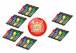 Post-It 3M Zestaw promocyjny zakładek (683-4), PP, 12x43mm, 4+2x35 kart., mix kolorów, 2 GRATIS 3M-FT600002966 - Etykiety samoprzylepne i bloki etykiet - miniaturka - grafika 2