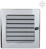 Akcesoria kominkowe - Kratki.pl Kratka kominkowa wentylacyjna powlekana niklowana 17x17 z żaluzją 6674 - miniaturka - grafika 1