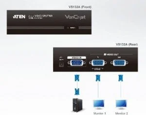 Aten Rozdzielacz VGA VS132A-A7-G 2-portowy 450MHz VS132A-A7-G - Adaptery i przejściówki - miniaturka - grafika 12