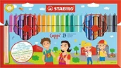 Kredki, ołówki, pastele i pisaki - STABILO Stabilo Cappi pisaki z uchwytem, wielokolorowa 168/24-4 - miniaturka - grafika 1