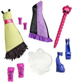 Mattel Barbie ubranie niebiesko-różowa sukienka - Akcesoria dla lalek - miniaturka - grafika 4