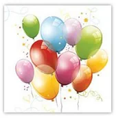 Folia, papier śniadaniowy, serwetki - POL-MAK Serwetki Daisy 33x33 cm SDOG 010001 Balony - miniaturka - grafika 1