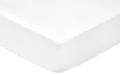 Prześcieradła - AmazonBasics prześcieradło na gumkę z satyny bawełnianej, liczba nici: 400, bez zagnieceń, 160x200x30 cm, białe FTD-WHT-016 - miniaturka - grafika 1
