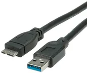 Kable USB - Rotronic ROLINE USB 3.0 Cable, czarny 2 m - miniaturka - grafika 1