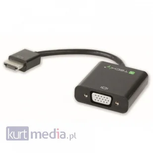 Techly Konwerter HDMI męski na VGA żeński audio micro-USB 306301 - Złącza, przejściówki, adaptery - miniaturka - grafika 10