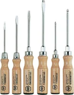 Śrubokręty - Wiha wkrętaki z drewnianymi uchwytami płaskie krzyżakowe 6szt. - miniaturka - grafika 1