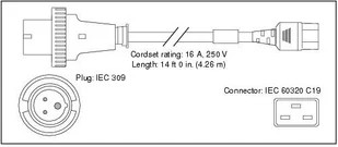 Linksys Power Cord, 250Vac 16A, INTL CAB-AC-2500W-INT= - Switche - miniaturka - grafika 2