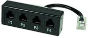 Kable miedziane - LogiLink na RJ11 Modular Adapter (RJ45), 4-Port 4052792035544 - miniaturka - grafika 1