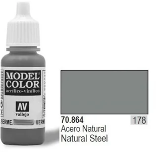 Vallejo Farba Nr178 Natu ral Steel 17mlMetallic - Akcesoria i części modelarskie - miniaturka - grafika 2