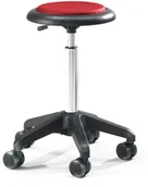 Pozostałe wyposażenie warsztatu - AJ Stołek warsztatowy W 540-730 mm czerwona tkanina 210683 - miniaturka - grafika 1