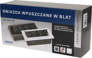Orno Gniazda wpuszczane w blat 3x230V srebrny OR AE 1336/G - Gniazdka elektryczne - miniaturka - grafika 2