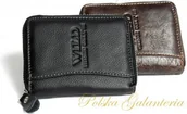 Portfele - Wild Portfel Skórzany Skóra Licowa Duży Pionowy Metalowy Suwak Czarny - miniaturka - grafika 1