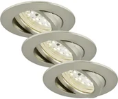 Lampy sufitowe - Briloner Lampa do zabudowy LED zestaw 3 szt 7232-032 Siłownik do sterowania za pomocą aplikacji i dyfuzor można zamówić oddzielnie 470 lm 3000 K nikiel matowy) - miniaturka - grafika 1