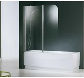 Parawany nawannowe - Novellini Aurora Parawan nawannowy 2 częściowy 120/150 cm Satynowa Srebrny AUROR - miniaturka - grafika 1