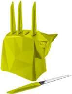 Noże kuchenne - Koziol Zestaw noży na stojaku musztardowy Pablo by KZ-2995582 - miniaturka - grafika 1