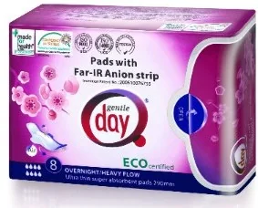 Gentle Day PODPASKI HIGIENICZNE NA NOC Z PASKIEM ANIONOWYM 8 SZT. - - Podpaski - miniaturka - grafika 2