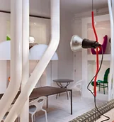 Lampy stojące - Flos PARENTESI lampa sufitowo-stojąca Czerwony F5400035 - miniaturka - grafika 1